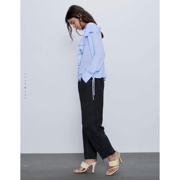 Zara Light Blue Flowy Blouse - Picture 4 of 7